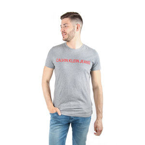 Calvin Klein pánské šedé tričko Logo - L (903)